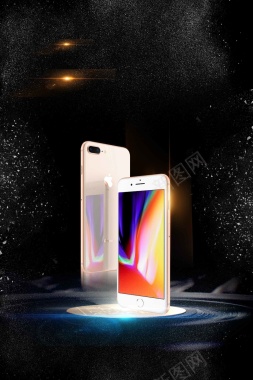 黑金苹果手机iPhone8新品预售背景