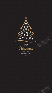 圣诞黑色H5背景背景