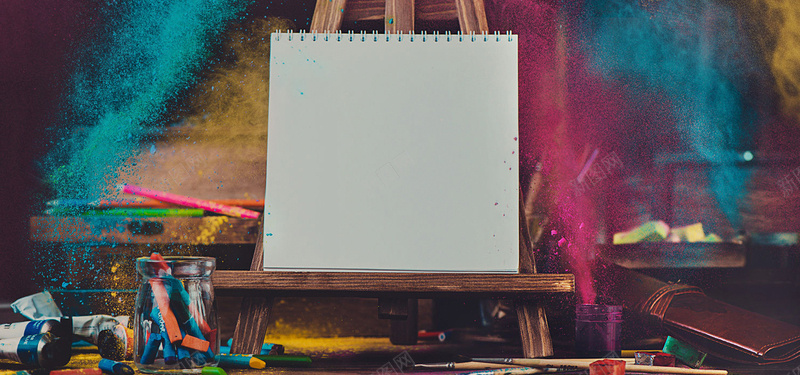 彩铅文艺背景图背景