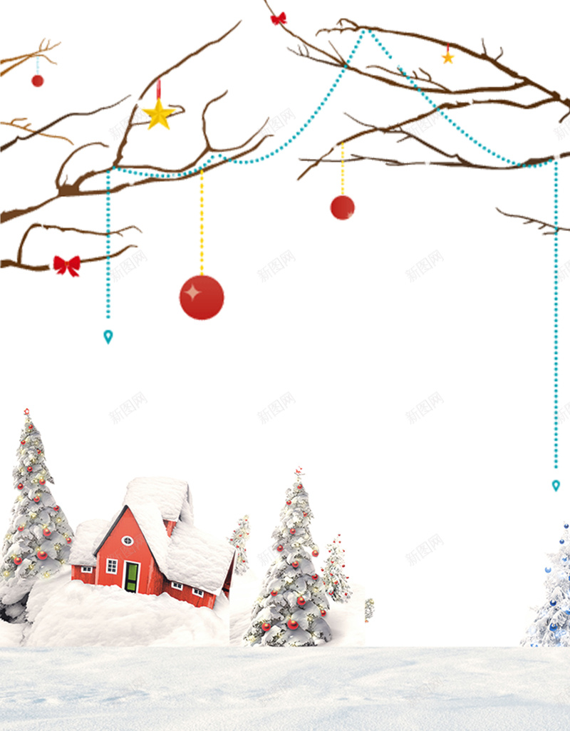 冬季雪天白色简约清新海报背景psd设计背景_88icon https://88icon.com 冬季 清新 白色 简约 雪天 雪花 树木 小屋 海报 背景