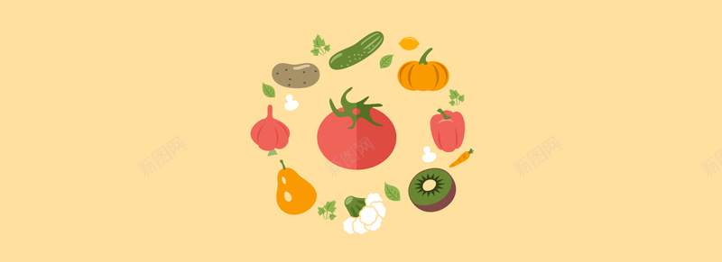 简单彩色美食背景jpg设计背景_88icon https://88icon.com 蔬菜 食品 卡通背景 海报banner 卡通 童趣 手绘
