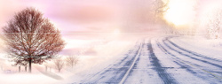 冬季道路冬季梦幻背景高清图片
