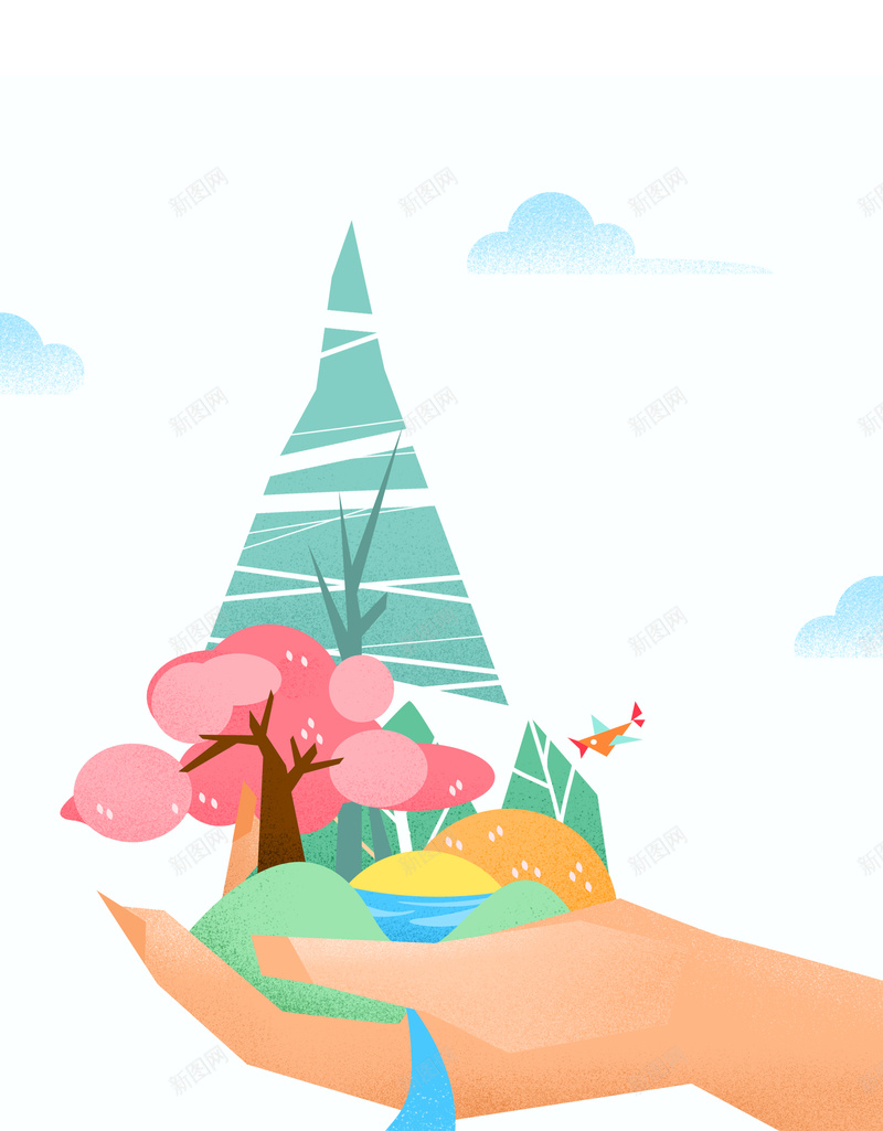 扁平清新手绘插画平面广告psd设计背景_88icon https://88icon.com 平面广告 扁平背景 手绘背景 清新背景 插画 彩色 绘画美术 美术招生