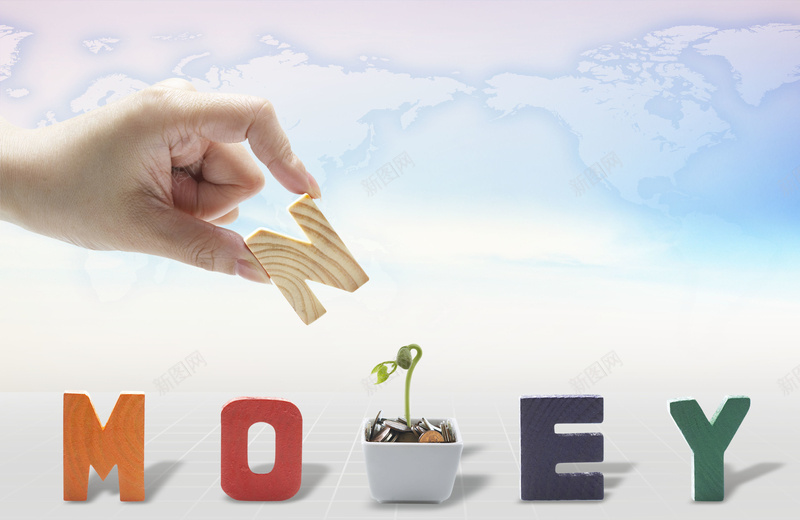 科技金融背景素材psd设计背景_88icon https://88icon.com money 商务金融 金融海报 手势 金钱 发芽 地图 地图背景 海报