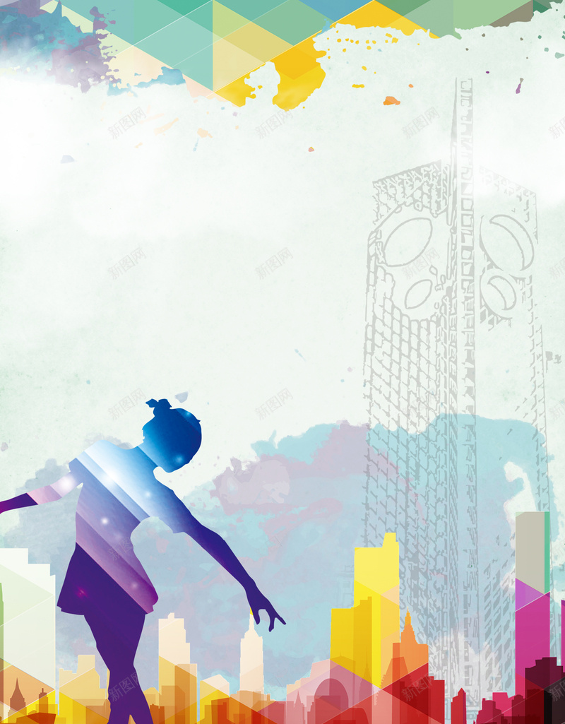 动感多彩跳舞的小女孩背景psd设计背景_88icon https://88icon.com 动感 多彩 城市 几何 简约 跳舞的小女孩 扁平 渐变