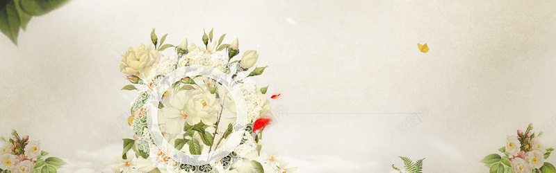 淘宝服装古风水墨背景海报psd设计背景_88icon https://88icon.com 淘宝海报背景 服装海报背景 古风 中国风水墨画 花朵 中国风