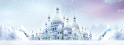雪城堡冬季雪中城堡淘宝banner背景高清图片