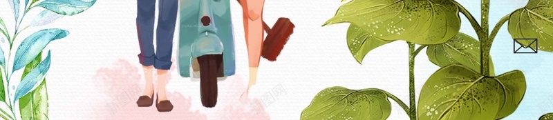 你好二月清新手绘插画简约背景jpg设计背景_88icon https://88icon.com 你好二月 手绘 插画 清新 简约 大气 人物 花卉 草 背景