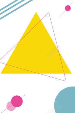 简约扁平三角圆形几何图形psd分层广告背景