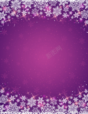 圣诞节紫色星芒雪花背景图背景
