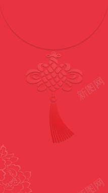 中国结红包红色H5背景素材背景