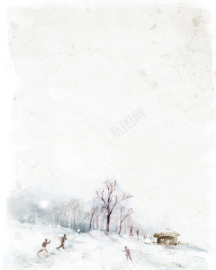 卡通冬天打雪仗背景背景