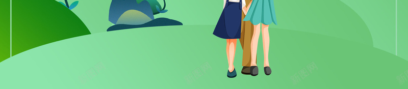 绿色手绘初春春游记踏春海报psd设计背景_88icon https://88icon.com 春天旅行 春色满园 醉美春天 绿色 踏青 春季 户外 卡通人物 植物 柳叶