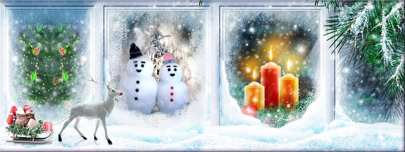 圣诞橱窗梦幻背景背景