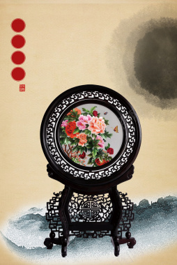 中国风传统刺绣艺术的传承背景素材背景