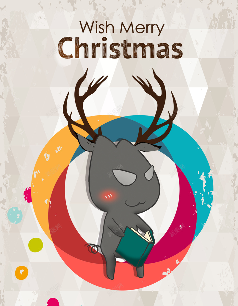 圣诞节Q版驯鹿卡通人物海报背景jpg设计背景_88icon https://88icon.com 圣诞节 驯鹿 卡通 英文 彩色 Q版 扁平 喜欢 童趣 手绘