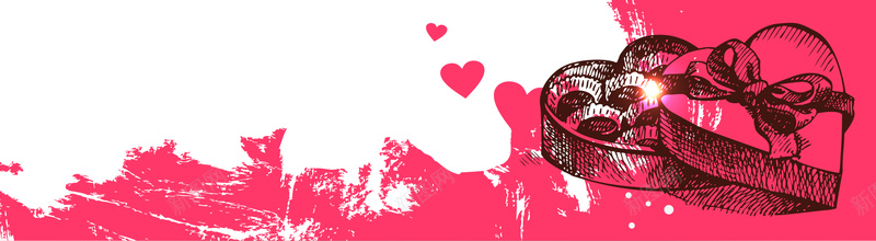 粉红色巧克力爱情Banner背景