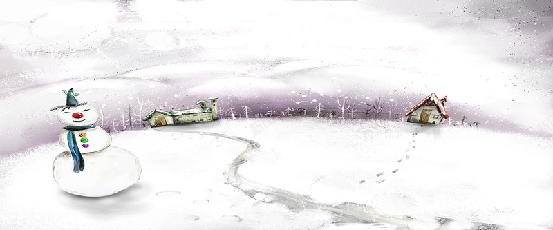 冬季雪人背景背景