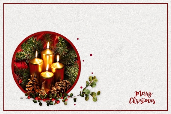 圣诞节蜡烛小清新纹理卡片背景素材背景