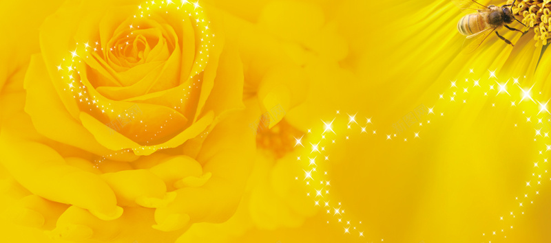 教师节海报背景psd设计背景_88icon https://88icon.com 黄色背景 星光 简约 花朵 蜜蜂 海报banner 文艺 小清新