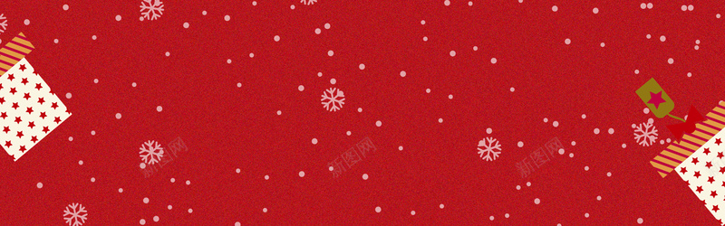 冬季卡通圣诞节红色banner背景