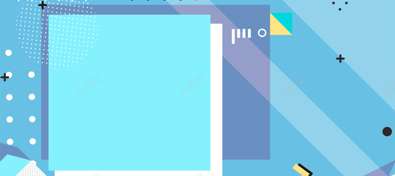 蓝色几何图形图案孟菲斯banner背景背景