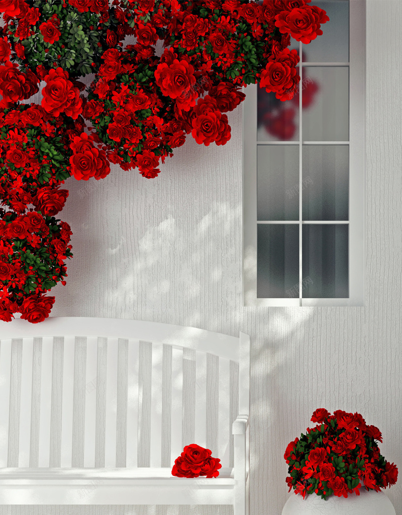 红色玫瑰白色椅子H5背景素材jpg设计背景_88icon https://88icon.com H5背景素材 品质 实拍 家居 家庭园艺 庭院 户外庭院园艺装饰 玫瑰 生活场景 近景