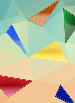 封面设计矢量素商务创意多彩立体三角形几何封面背景高清图片