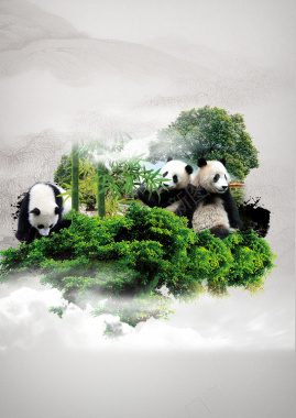 熊猫海报背景背景