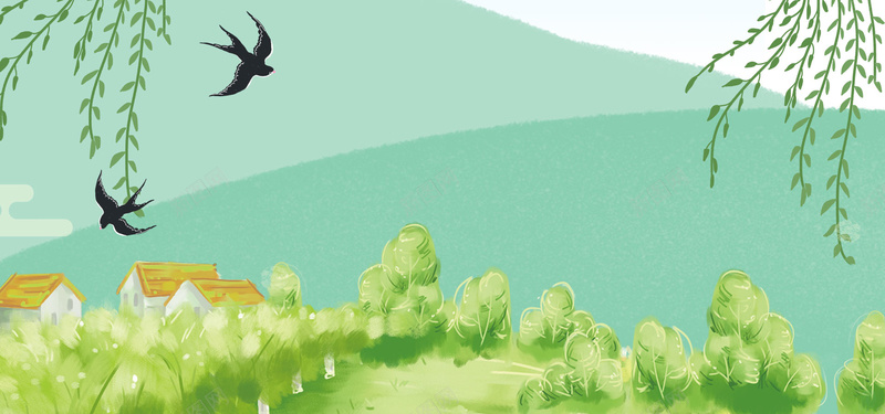 清明踏青绿色清新bannerpsd设计背景_88icon https://88icon.com 春天出游 春季踏青 清明踏青 阳春三月 踏青季 春游记 春天 快乐出游 清新 文艺