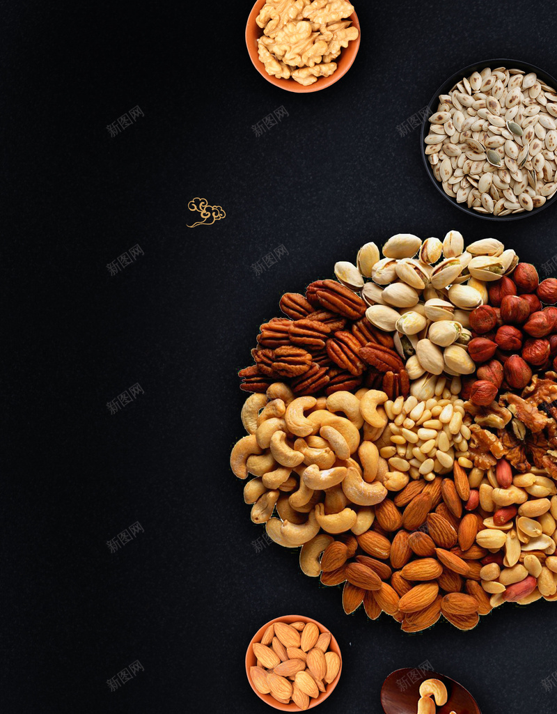 坚果盛宴黑色简约超市促销海报psd设计背景_88icon https://88icon.com 坚果 松子 板栗 核桃 花生 干果海报 坚果礼 超市促销 年货盛宴 美味 坚果时代 营养