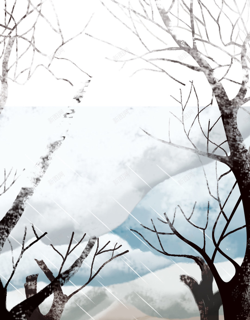 二十四节气原创手绘插画节日天气冷空psd设计背景_88icon https://88icon.com 二十四节气 原创 手绘 插画 节日 天气 冷空气 冬天 白雪