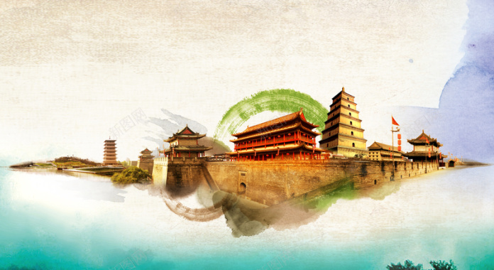 中国风国庆天坛背景素材背景