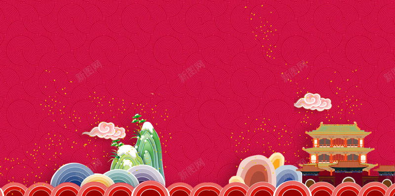 精致卡通山水阁楼金子烫印H5背景jpg设计背景_88icon https://88icon.com 卡通山水 卡通背景 精致背景 卡通 山水 阁楼 精致 金子 山水背景 喜庆