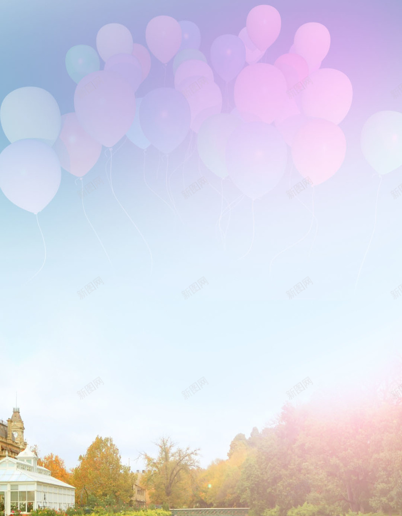 乡村美丽风景合成H5背景jpg设计背景_88icon https://88icon.com 乡村 风景 农场 合成风景 气球 彩色天空 H5背景 阳光 光晕 光斑