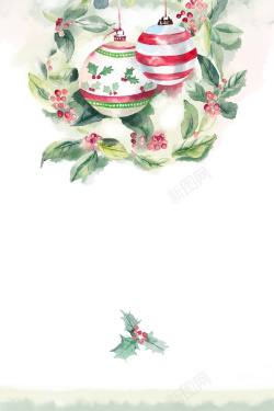 白色果子圣诞风格海报背景图高清图片