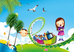 亲子节游乐园活动儿童游乐园海报背景素材高清图片