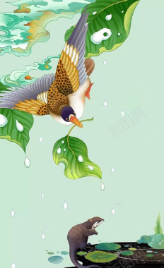 下雨季节海报设计背景