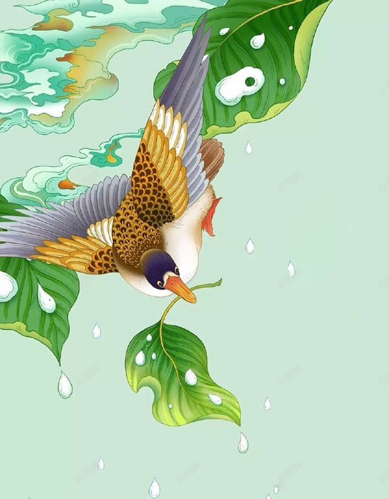 下雨季节海报设计psd设计背景_88icon https://88icon.com 下雨 卡通 小鸟 松鼠 雨季 夏季 遮雨 荷叶