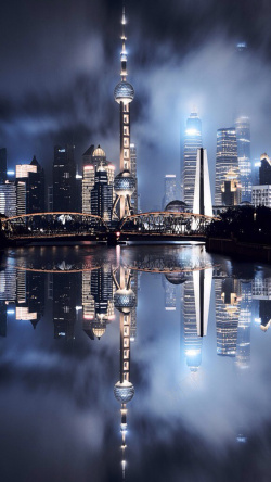 夜景上海上海夜景H5素材背景高清图片