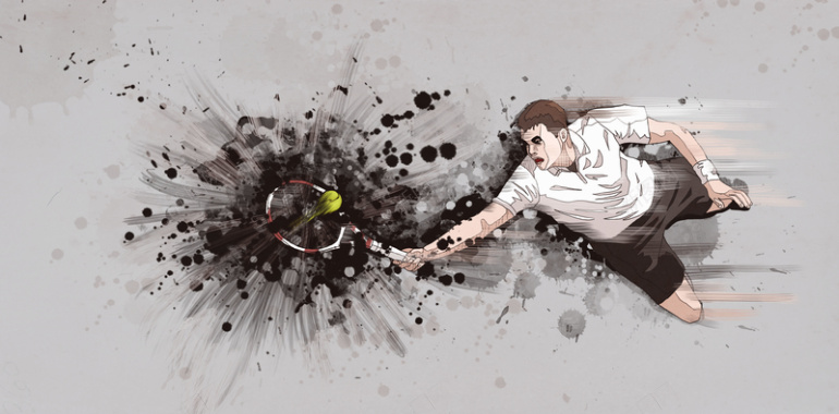 网球运动插画背景背景