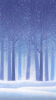 雪地森林H5背景素材背景