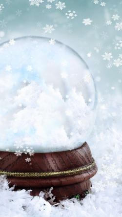雪地水晶球音乐水晶球浪漫简约背景高清图片