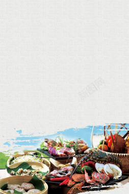 极品海鲜自助餐促销背景
