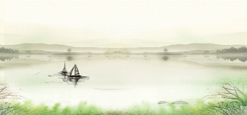 清明雨季清新素雅背景banner图psd设计背景_88icon https://88icon.com 朦胧效果 清明时节 绿色 雨季 草 船只湖泊 清新素雅背景 banner图 节日背景图