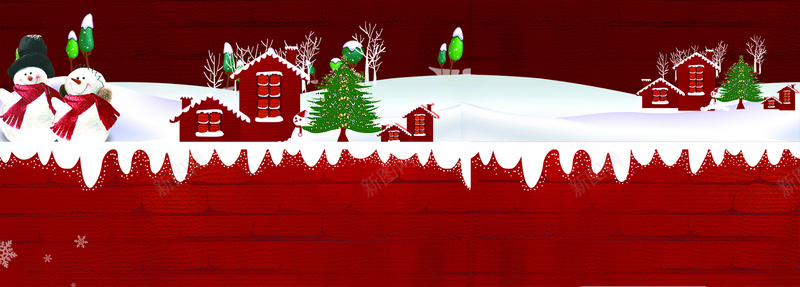 圣诞雪人圣诞树背景psd设计背景_88icon https://88icon.com 圣诞树 圣诞 红色 背景 雪人 雪地 房屋 质感