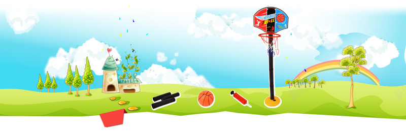 儿童运动玩具banner背景设计背景