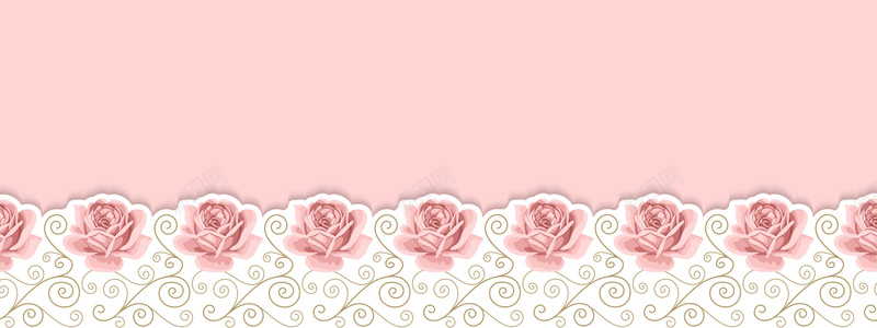 粉色卡通玫瑰花纹立体层叠背景背景