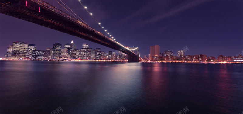 唯美大桥夜景背景