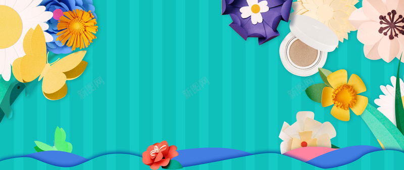 春暖花开扁平文艺纹理蓝色bannerpsd设计背景_88icon https://88icon.com 春天 春季 开春 绿色 文艺 小清新 简约 素材 广告 设计 背景 活力 踏春 春暖花开 纹理 质感